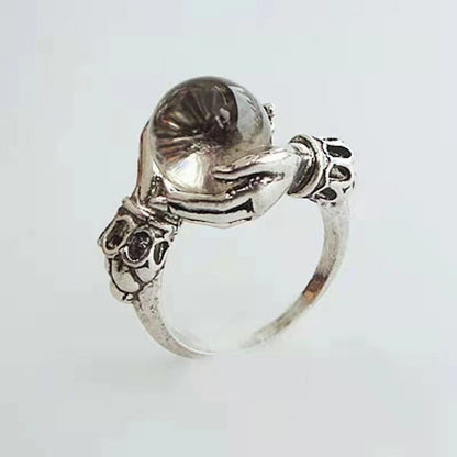 🔥2026 New Style ＆ 50％ Off🔥Gothic Crystal Ball Hand Ring