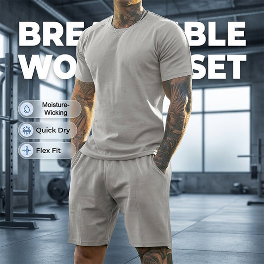 🔥LIMITED TIME 50% OFF!🔥 Men's Athletic T-Shirt & Shorts 2-Piece Set 💪 The Ultimate Men's Fitness Set🏋️‍♂️
