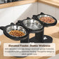 📢📢30% OFF !! ⏰ Anti-Slip Elevated 3-Bowl Pet Feeder! 🍲🐶🐱