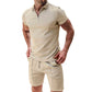 ⚡  Zip-Neck Shirt & Shorts Set – Breathable, Lightweight & Effortlessly Stylish ☀️🌬️🔥