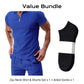 📢📢50% OFF !! ⏰ Summer Casual Zip-Neck Shirt & Shorts Set – Breathable, stylish & perfect for hot days – lightweight 2-piece comfort 🩳