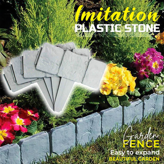 🏡 BUY 3 GET 1 FREE! 🌿 Imitation Stone Garden Fence – Real stone look & no tools needed – Easy to install & expand – perfect for plant beds, paths & lawn edges 🏡♻️