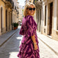 👗 50% OFF! ✨Tiered Midi Dress – Floral Pattern, Split Sleeves, Flowy, Elegant 🌸