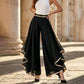 📢📢30% OFF !! ⏰ Women's Wide-Leg Pants – Flowy, Gold Trim, Elegant, Versatile 🍂