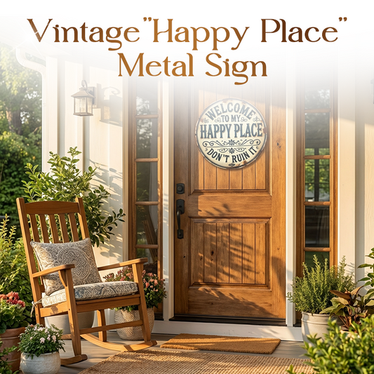 🔥While Supplies Last 40% OFF!🎉 Vintage "Happy Place" Metal Sign