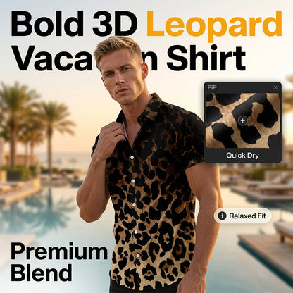 🔥2026 New Arrival ＆ Hot Sale ＆ 50％ Off🔥Men's Short Sleeve Leopard Print Button Down Shirt