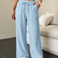 🔥While Supplies Last 40% OFF!🎉 Women's Solid Color Crinkle Wide Leg Pants