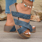 🔥While Supplies Last 40% OFF!🎉 Women's Criss-Cross Woven Strap Wedge Sandals