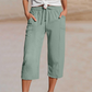 🌞Summer Hot Sale-55% Off!!🌿Women's Solid-Color Pleated Cotton-Linen Cropped Pants