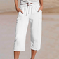 🌞Summer Hot Sale-55% Off!!🌿Women's Solid-Color Pleated Cotton-Linen Cropped Pants