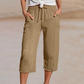 🌞Summer Hot Sale-55% Off!!🌿Women's Solid-Color Pleated Cotton-Linen Cropped Pants