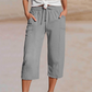 🌞Summer Hot Sale-55% Off!!🌿Women's Solid-Color Pleated Cotton-Linen Cropped Pants
