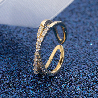 📢📢50% OFF !! ⏰Adjustable Double Layer Criss-Cross Ring