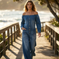 📢📢49% OFF !! ⏰Off-Shoulder Wide-Leg Denim Jumpsuit
