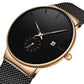 ⌚ 50% OFF NOW! Free Delivery！ 📦 💧 Men's Minimalist Waterproof Quartz Watch – Clean dial, durable build & perfect for daily or office wear ✨