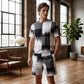 🔥2026 New Arrival 🔥Men's Abstract Print T-Shirt & Shorts Set