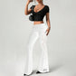 🔥While Supplies Last 40% OFF!🎉 Women's Ruched Lace Panel Flare Pants