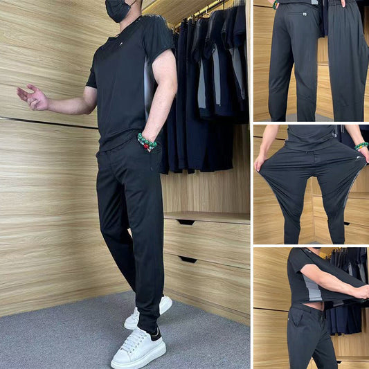 🔥While Supplies Last 40% OFF!🎉 Men's Casual Sports Short Sleeve Long Pants Two-Piece Set