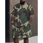 📢📢40% OFF !! ⏰Men's Camouflage Print T-Shirt & Shorts Set