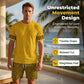 🔥While Supplies Last 40% OFF!🎉Men's Yellow Graphic Print Short Sleeve Tracksuit Set