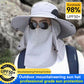 ⛰️🧢 Outdoor Mountaineering Sun Hat – UPF 50+, Breathable Mesh, Wide Brim, Foldable. Perfect for Hiking, Fishing, or Beach! ☀️🌲🎣