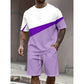 🔥While Supplies Last 40% OFF!🎉 Men's Color Block Casual T-Shirt and Shorts Set