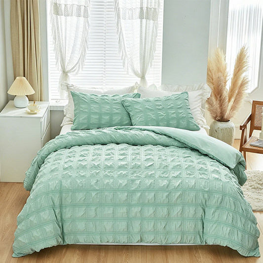 🔥While Supplies Last 40% OFF!🎉 3-Piece Pintuck Textured Duvet Cover Set