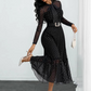 ⏳Limited-time 50% off⏰Elegant Polka Dot Tie-Neck Midi Dress 👗