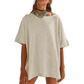 🔥While Supplies Last 40% OFF!🎉 Women's Solid Color Loose Fit Boat Neck Top