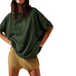 🔥While Supplies Last 40% OFF!🎉 Women's Solid Color Loose Fit Boat Neck Top