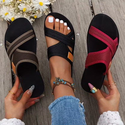 🔥While Supplies Last 40% OFF!🎉 Women's Criss-Cross Mesh Slide Sandals