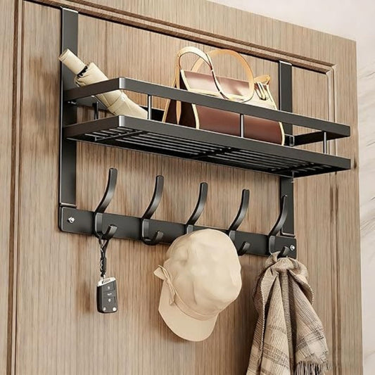 🔥While Supplies Last 40% OFF!🎉 Over The Door Hooks with Storage Basket