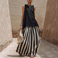 ☀️Summer Hot Sale✨Women's Sleeveless Top & Striped Skirt Set