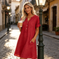 🏖️ LIMITED-TIME 50% OFF! 👗Women's V-Neck Tunic Dress – Relaxed Fit, Pockets & Breathable