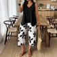 🌸 40% OFF! ✨ Women's Asymmetrical Top & Floral Print Capri Pants Set – Versatile, Vibrant, Comfortable 🌺