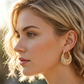 🔥While Supplies Last 40% OFF!🎉 Gold-Plated Crescent Hoop Earrings with Enamel Flowers
