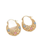 🔥While Supplies Last 40% OFF!🎉 Gold-Plated Crescent Hoop Earrings with Enamel Flowers