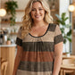 🔥While Supplies Last 40% OFF!🎉 Women's Plus Size Pleated Color Block T-Shirt