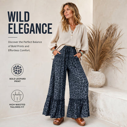👖 50% OFF NOW! 🐆 Women's Leopard Print Pants – Ruffle Hem, Wide-Leg & Chic – Lightweight, wild & perfect for summer parties or bold everyday style 🌿
