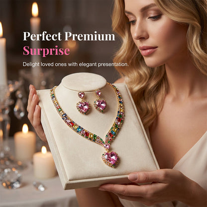 💎 LIMITED-TIME 50% OFF! ✨ Sparkling Heart Jewelry Set – Necklace & Earrings, Elegant, Lightweight 💖