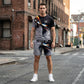 👕40% OFF!🍃Men's Abstract Print T-Shirt and Shorts Set