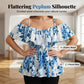 🔥While Supplies Last 40% OFF!🎉 Women's Plus Size Printed Off-Shoulder Ruffle Cami Top