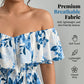 🔥While Supplies Last 40% OFF!🎉 Women's Plus Size Printed Off-Shoulder Ruffle Cami Top
