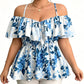 🔥While Supplies Last 40% OFF!🎉 Women's Plus Size Printed Off-Shoulder Ruffle Cami Top