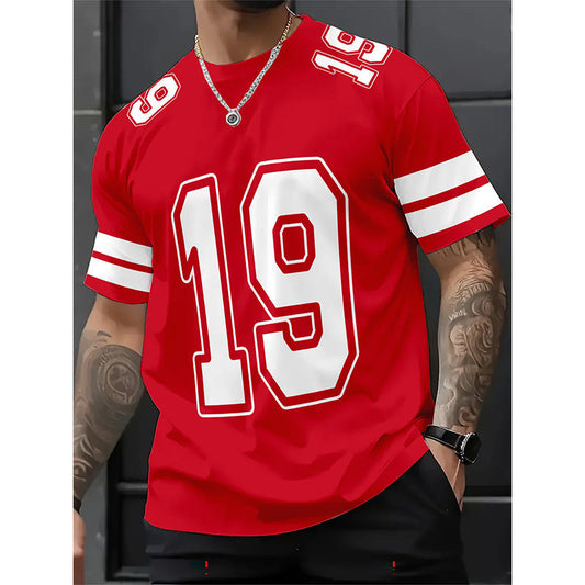 🏆LAST DAY SALE 50% OFF🔥 👕 Sporty Number Print Short Sleeve Top 🌟– Casual, Fun & Easy to Style