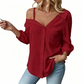 🔥While Supplies Last 40% OFF!🎉 Women's Casual Off-Shoulder Button-Down Shirt