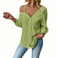 🔥While Supplies Last 40% OFF!🎉 Women's Casual Off-Shoulder Button-Down Shirt