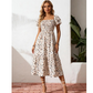 ⏰ 50% OFF ✨Women's Square Neck Smocked Floral Midi Dress
