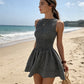 ☀️Summer Hot Sales - 65% OFF💃Sleeveless Gingham Smocked Mini Dress