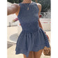 ☀️Summer Hot Sales - 65% OFF💃Sleeveless Gingham Smocked Mini Dress